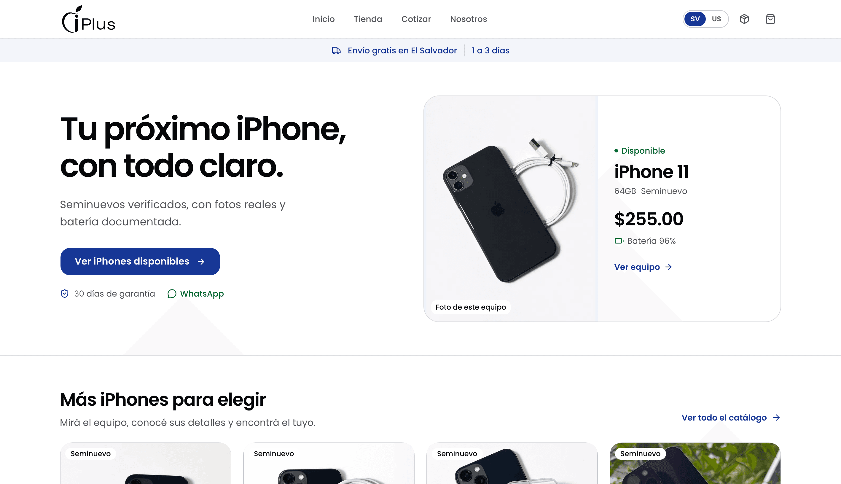 Screenshot of the iPlus SV website